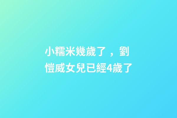 小糯米幾歲了，劉愷威女兒已經4歲了